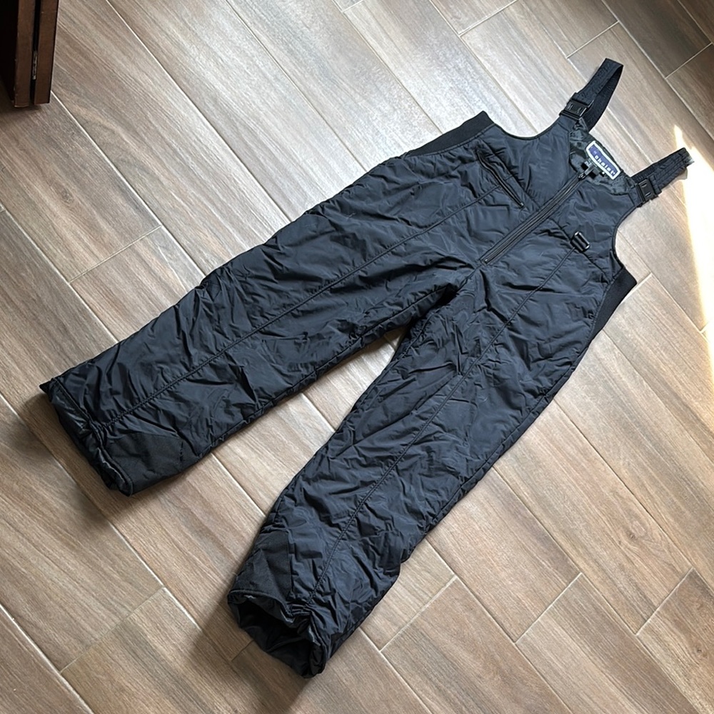 Black Insulated Ski Snow Bib Jumpsuit